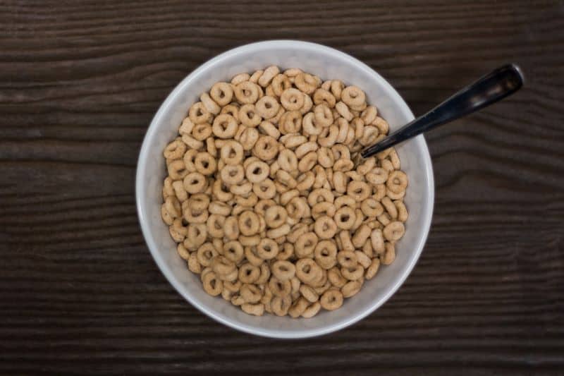 bowl of cheerios as the owner wonders "Can Hamsters Eat Cheerios"